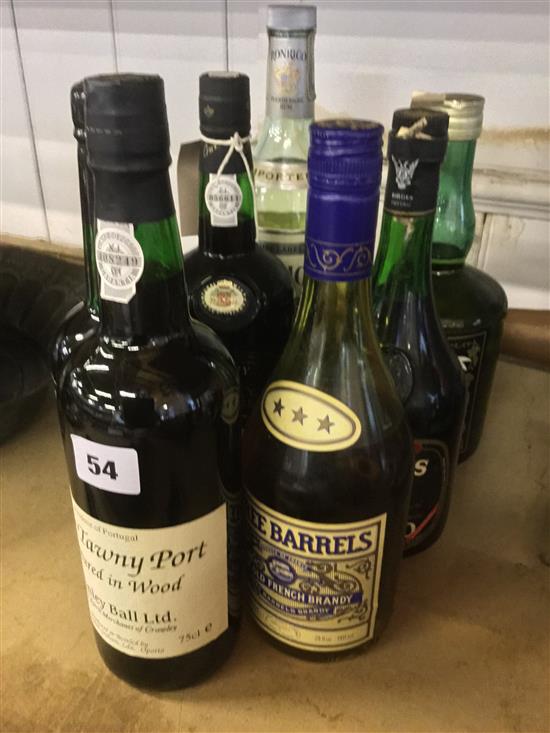 7 bottles of port etc